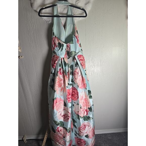 Formal Maxi Gown Prom Halter Dress Wedding Womens 9 / 10 Festive Party Chic - Picture 6 of 11